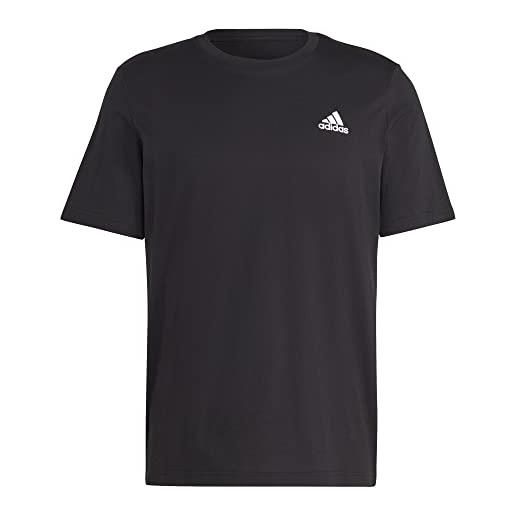 adidas essentials single jersey embroidered small logo, t-shirt a manica corta uomo, rosso (better scarlet), m