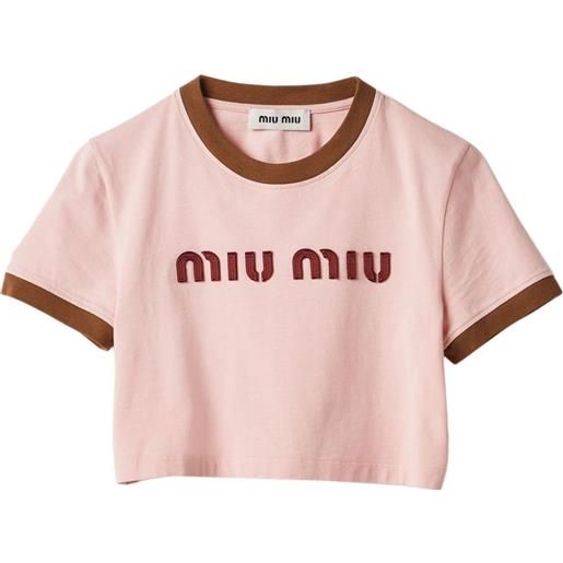 Miu Miu t-shirt crop - rosa