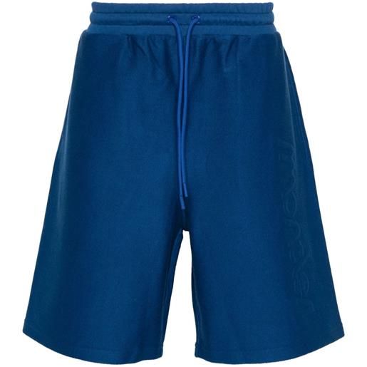 Moncler shorts sportivi con logo goffrato - blu