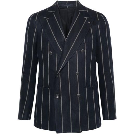 Tagliatore blazer doppiopetto gessato - blu