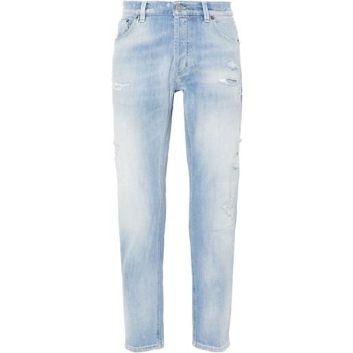 DONDUP jeans dritti con effetto vissuto - blu