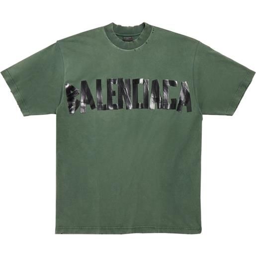 Balenciaga t-shirt tape type - verde