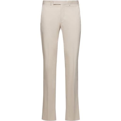 ZEGNA cotton flat front slim pants
