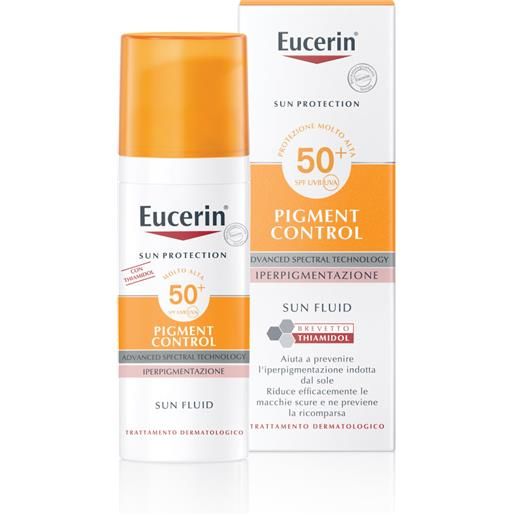 Eucerin pigment control sun fluid spf50+ 50ml solare viso alta prot. 