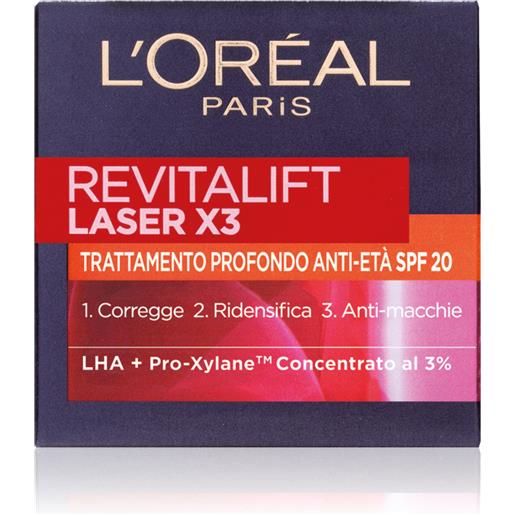 L'Oréal Paris crema viso giorno revitalift laser x3 50ml crema viso giorno antirughe