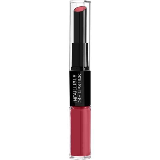 L'Oréal Paris infaillible 2 step 24h rossetto brillante, rossetto 804 metro-proof rose