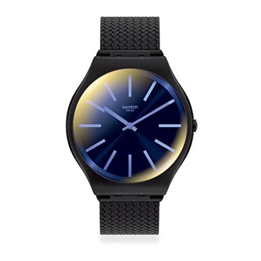 Swatch orologio uomo cinturino metallico quadrante iridescente ss07b104m, bracciale