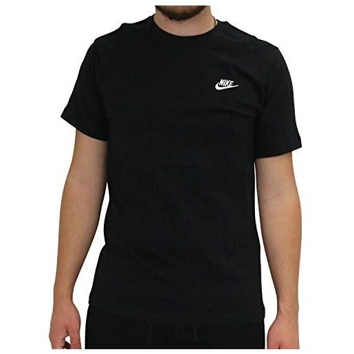 Nike sportswear club t-shirt manica corta uomo, black or grey, l