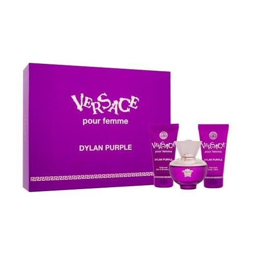Versace pour femme dylan purple cofanetti eau de parfum 50 ml + doccia gel 50 ml + lozione corpo 50 ml per donna