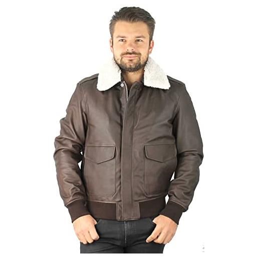 Schott nyc lc2412, giacca di pelle uomo, nero (pelliccia nera), l