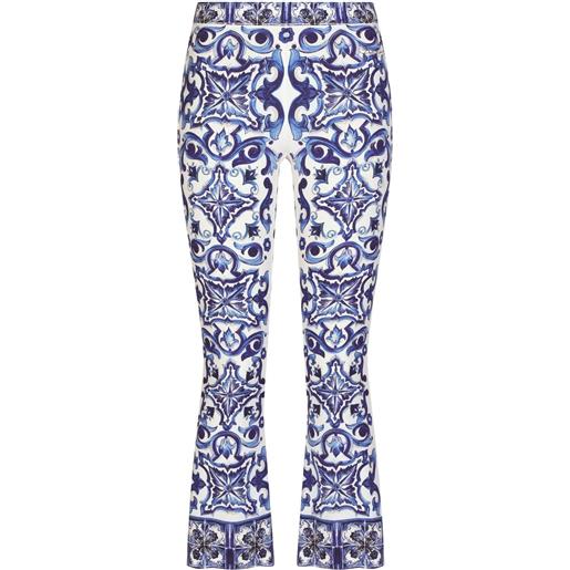 Dolce & Gabbana pantaloni con stampa maioliche - blu