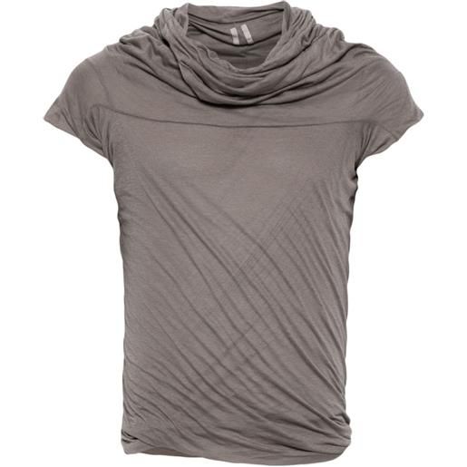 Rick Owens t-shirt drappeggiata - marrone