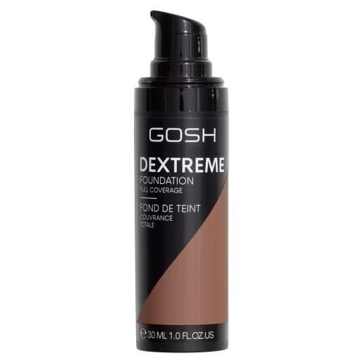 GOSH dextreme - fondotinta a copertura totale, 30 ml, per trucco idratante liquido per carnagione impeccabile, con copertura ad alta copertura i brufoli e occhiaie i 008 dorato
