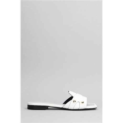 DonnarÃ¬ sandali flats in pelle bianca