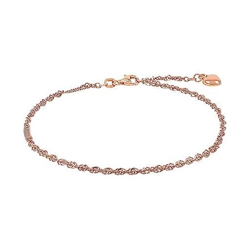 Amor cavigliera in argento 925, gioielli estivi da donna, 25 cm, rosé, cuore, in confezione regalo, 9557837