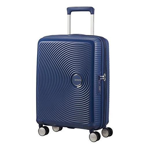 American Tourister soundbox - spinner s espandibile bagaglio a mano, spinner s (55 cm - 41 litri), blu (midnight navy)