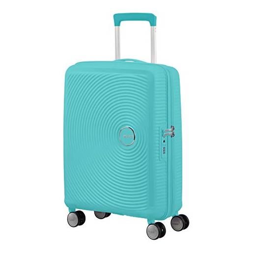American Tourister soundbox, spinner espandibile bagaglio a mano unisex - adulto, blu (poolside blue), s (55 cm - 41 l)