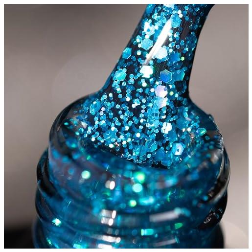 BURANO smalto gel glitterato, led uv gel per unghie shimmer effetto olografico gel da inzuppare richiesto per la polimerizzazione, smalto gel senza trucioli gel (lake lp42)