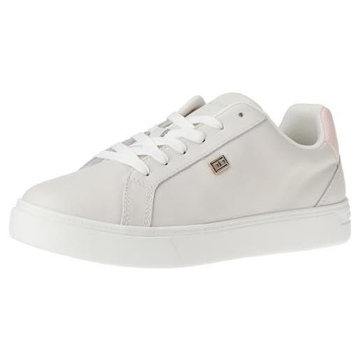 Tommy Hilfiger essential court sneaker fw0fw07686, suola cupsole donna, nero (black), 39 eu