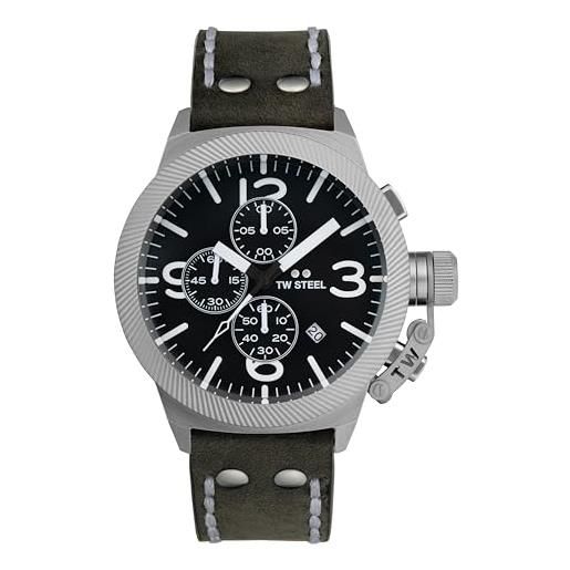 TW Steel mensa maschile | quadrante cronografo grigio scuro | cinturino in pelle grigio scuro cs105