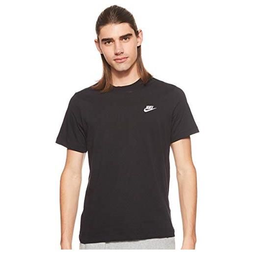 Nike sportswear club t-shirt manica corta uomo, black or grey, xs