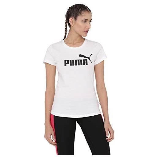 Puma essentials d. , maglietta a maniche corte, donna, bianco (puma white), xl