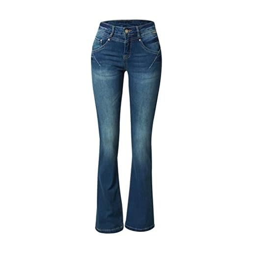 Cream women's jeans slim fit bootcut legs midrise waist full-length zipper, medium blue denim, 31 w da donna
