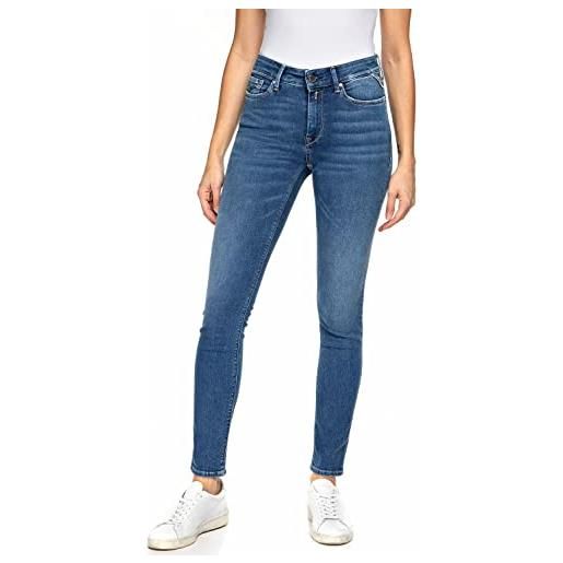 Replay luzien jeans, 009 blu medio, 27w x 32l donna