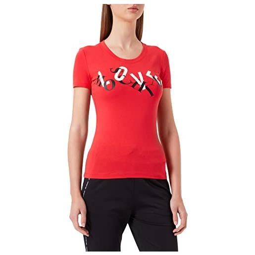 Love Moschino maglietta con scritta hanging t-shirt, colore: rosso, 44 donna