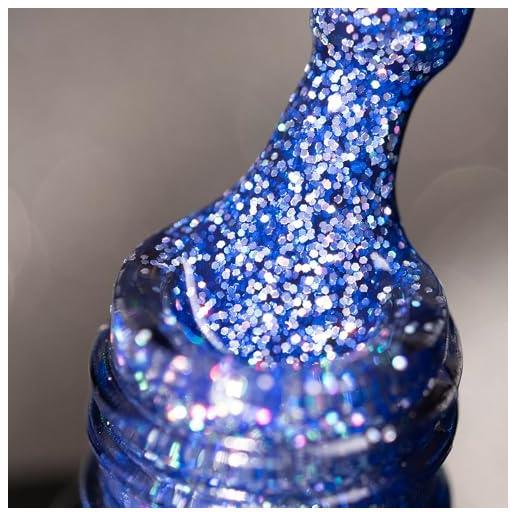 BURANO smalto gel glitterato, led uv gel per unghie shimmer effetto olografico gel da inzuppare richiesto per la polimerizzazione, smalto gel senza trucioli gel (royal blue lp24)