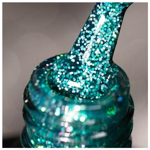 BURANO smalto gel glitterato, led uv gel per unghie shimmer effetto olografico gel da inzuppare richiesto per la polimerizzazione, smalto gel senza trucioli gel (shimmer green lp34)