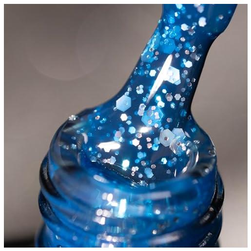 BURANO smalto gel glitterato, led uv gel per unghie shimmer effetto olografico gel da inzuppare richiesto per la polimerizzazione, smalto gel senza trucioli gel (sparkle blue lp30)