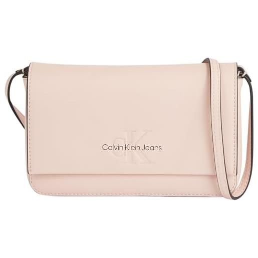Calvin Klein Jeans borsetta a tracolla donna sculpted wallet a tracolla, rosa (pale conch), taglia unica