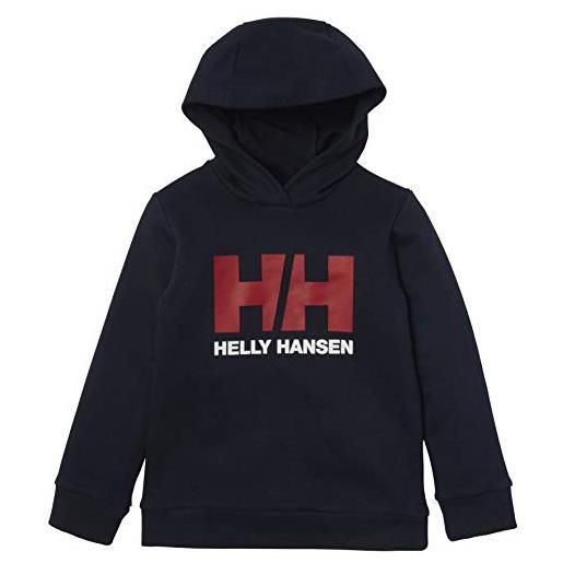 Helly Hansen k hh logo hoodie, maglia di tuta unisex-bambini, marina militare, 1