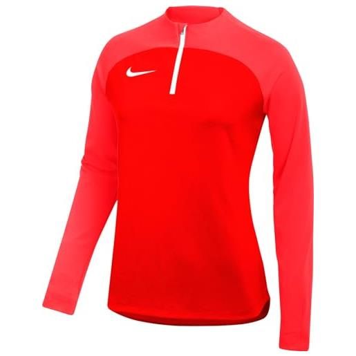 Nike w nk df acdpr dril top k maglia a maniche lunghe, university red/bright crimson/white, xl donna
