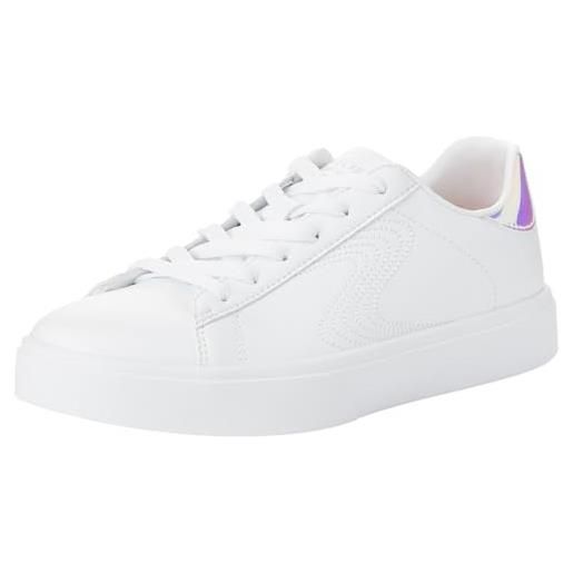 Skechers street girls, sneaker, white synthetic/silver trim, 43 eu