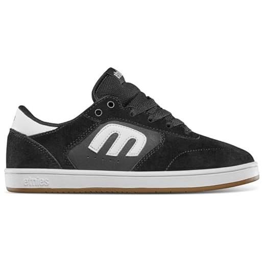 Etnies kids windrow, scarpa da skate, black/white/gum, 34 eu