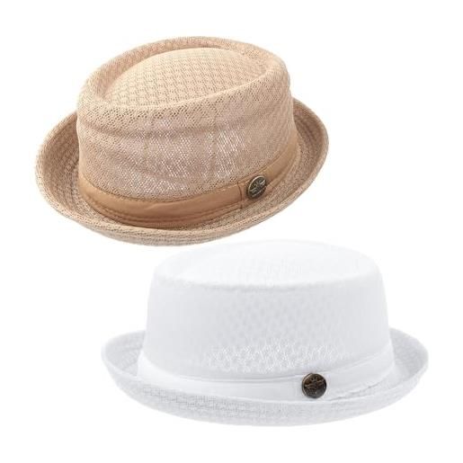 ZffXH 2/6 pezzi cappello estivo a rete per torta di maiale fresco raffreddamento spiaggia party cap boater porkpie breaking bad hat costume straw uk