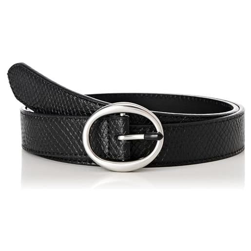 Calvin Klein Jeans round mono pl lthr belt 30mm k60k611490 cinture, nero (black), 95 donna