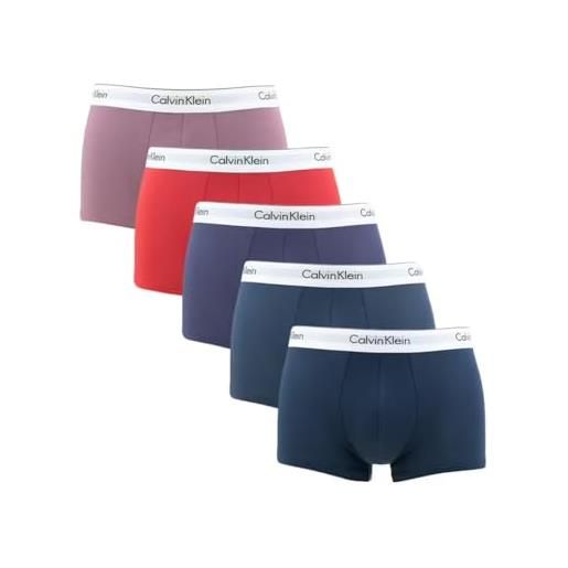 Calvin Klein pantaloncino boxer uomo confezione da 5 cotone elasticizzato, multicolore (bl ind shrl pom rd cap rs spksy), xl