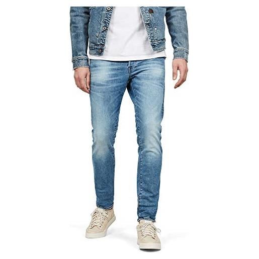 G-STAR RAW 3301 slim fit jeans, jeans uomo, blu (antique faded blue opal restored 51001-b767-d359), 34w / 32l
