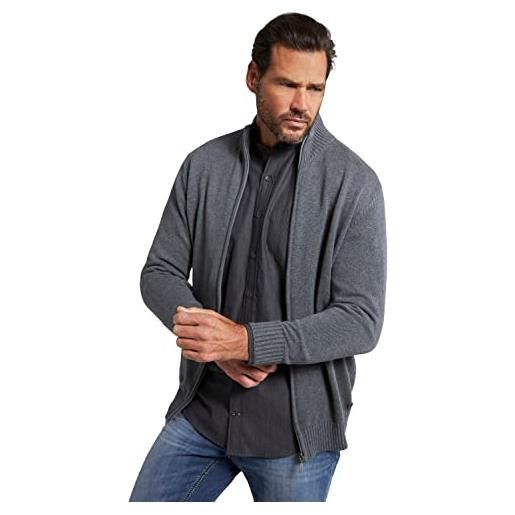 JP 1880 strickjacke maglione cardigan, grau melange, 4xl uomo