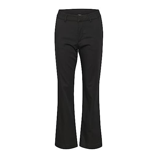 Kaffe women's trousers flared chino pants waistband regular fit pantaloni, black deep, 48 da donna