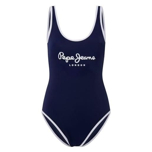 Pepe Jeans pepe sc swimsuit, costume intero donna, blu (navy), xl