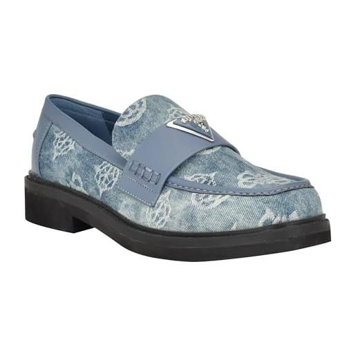 GUESS women's shatha loafer, medium, light natural patent, 41 eu