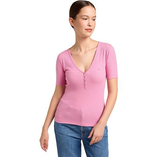Lee Jeans t-shirt donna Lee Jeans v neck rib rosa
