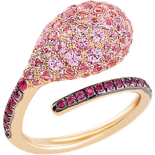 Chantecler anello joyful in oro rosa e zaffiri rosa