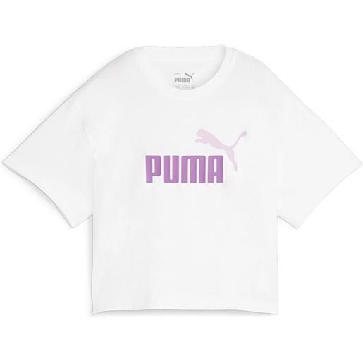 Puma t-shirt corta logo girls white da bambina