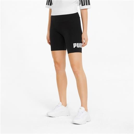 Puma leggings essentials logo short black/white da donna