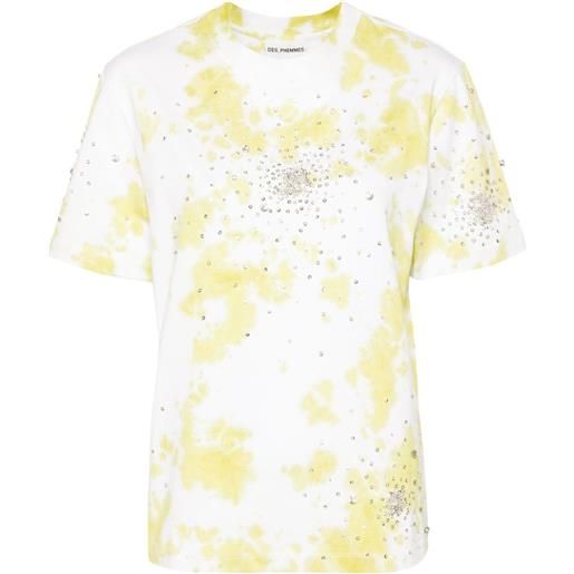 DES PHEMMES t-shirt con fantasia tie dye - bianco